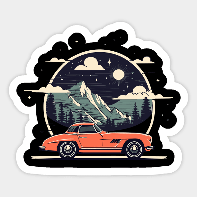 Mercedes Benz 300 SL | Vintage Car Sticker by kknows